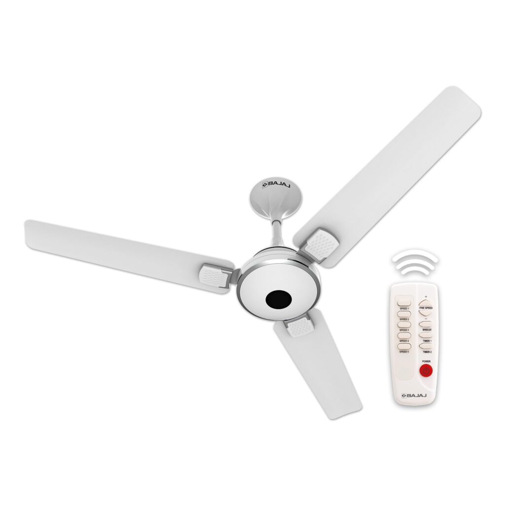 Bajaj Energon 1200mm white chrome BLDC Ceiling Fan 