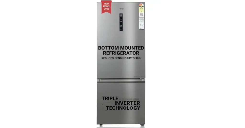 Haier 325 L 3 Star Frost Free Inverter Double Door Bottom Mount Refrigerator.