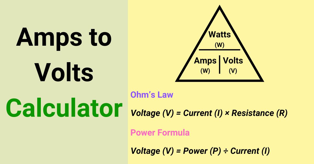 Amps to Volts Calculator