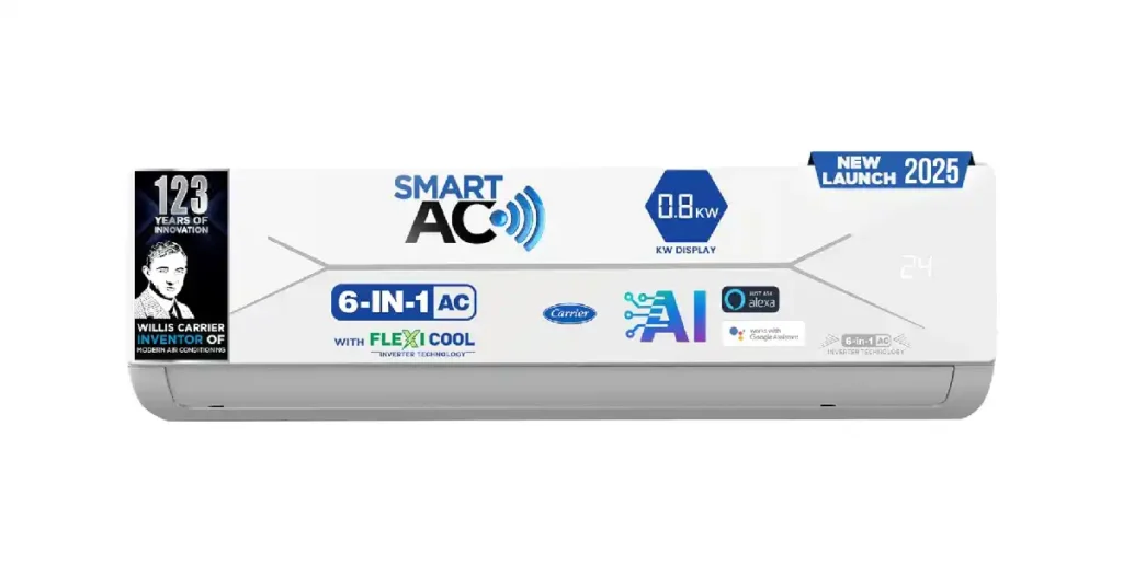 Carrier 1.5 Ton 5 Star Wi-Fi Smart Flexicool Inverter Split AC