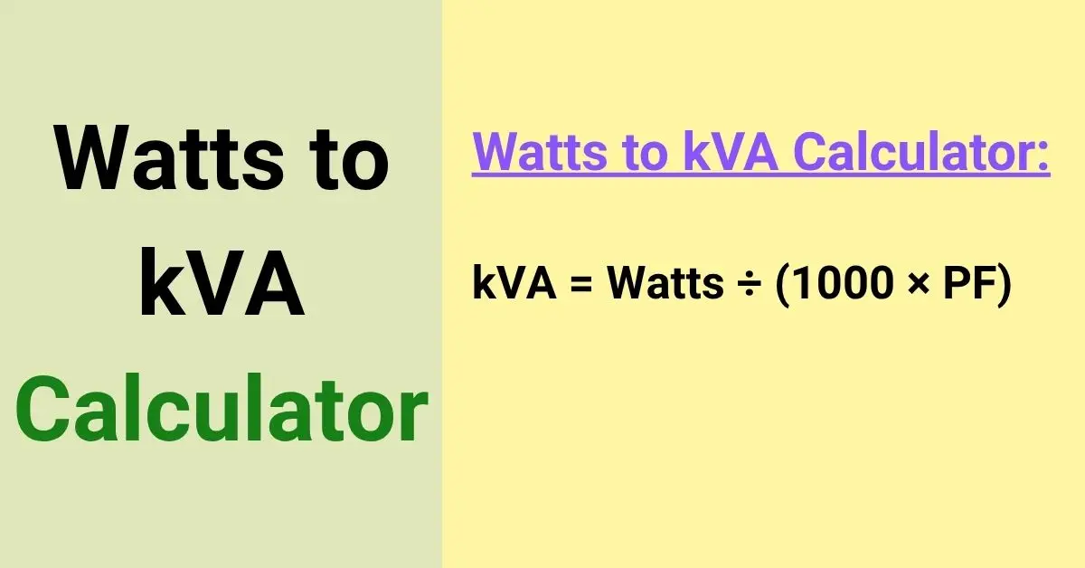Watts to kVA Calculator