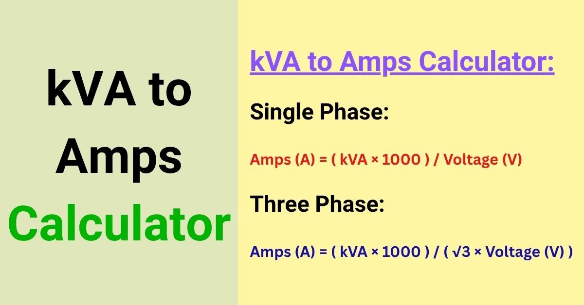 kVA to Amps Calculator
